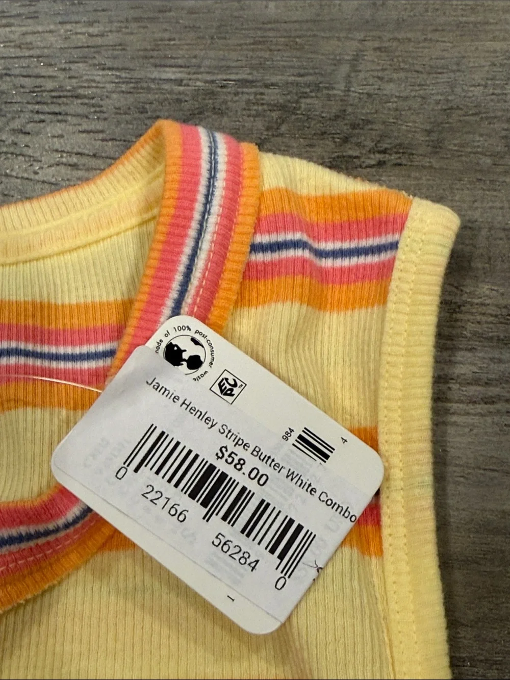 NWT Free People Jamie Henley Tank Size S NEW WITH TAGS We The Free Butter Yellow